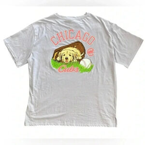 NWT Chicago Cubs Graphic T Shirt Lavender Purple Lab Puppy Women’s Size XL